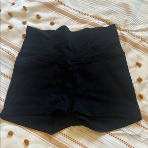 Aerie Black Ribbed Athletic Shorts